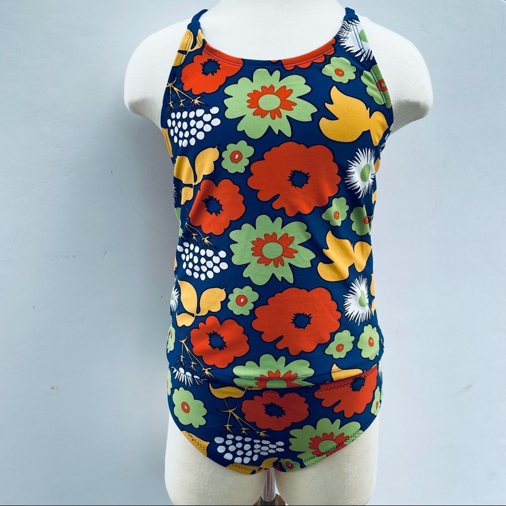 Marimekko Tankini Set Colorful Floral Blue Girl